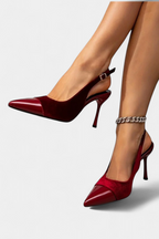 Candice - Tacones Stiletto de Terciopelo con Patchwork