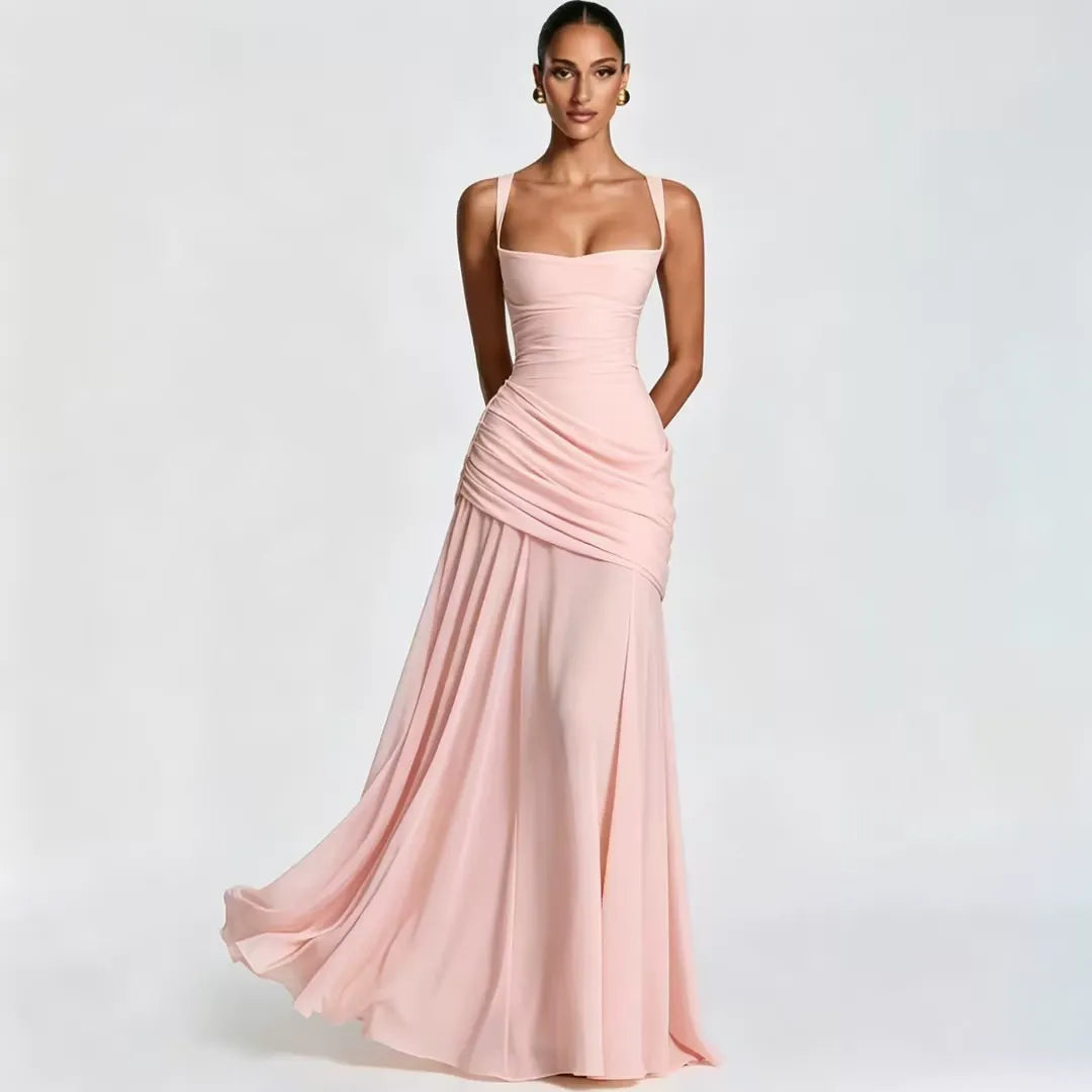 Iris — Vestido Largo Drapeado