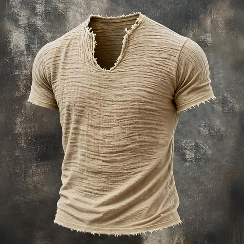 Alex — Camiseta Vintage con Cuello en V