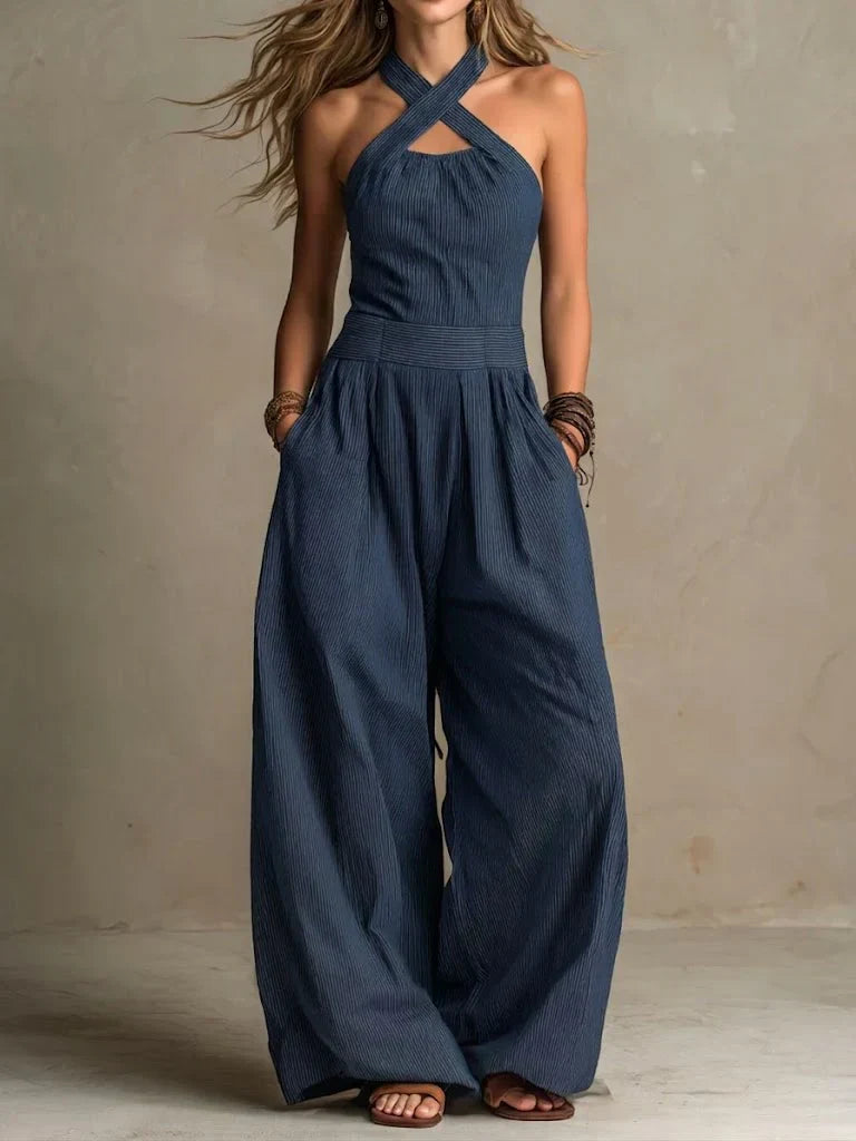 Blanca - Mono de lino y algodón