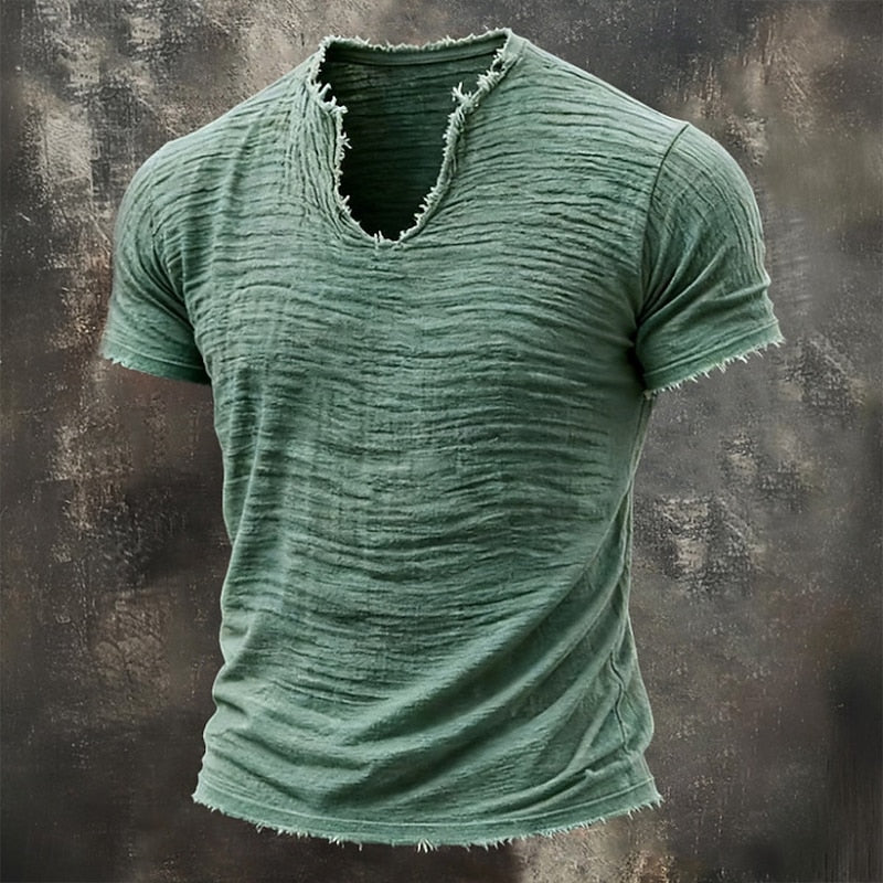 Alex — Camiseta Vintage con Cuello en V