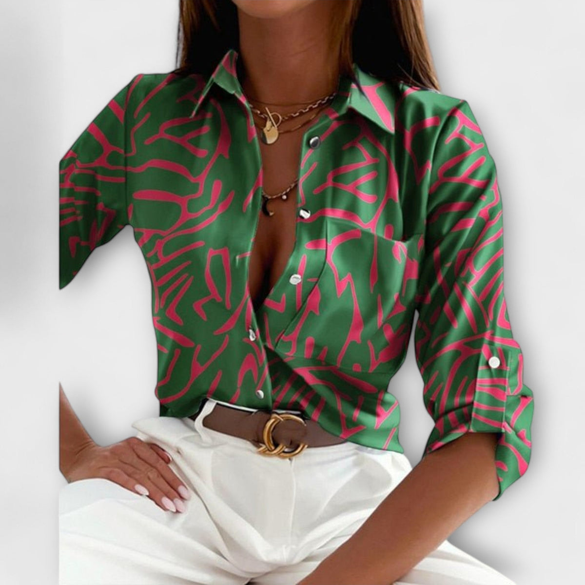 Laura - Blusa con cuello clásico