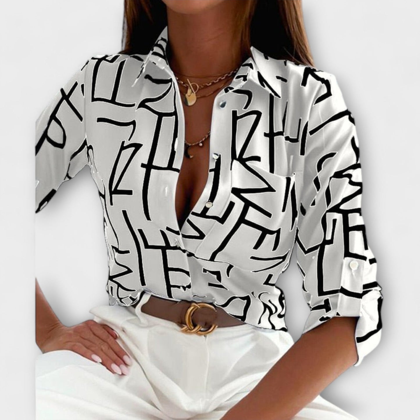 Laura - Blusa con cuello clásico