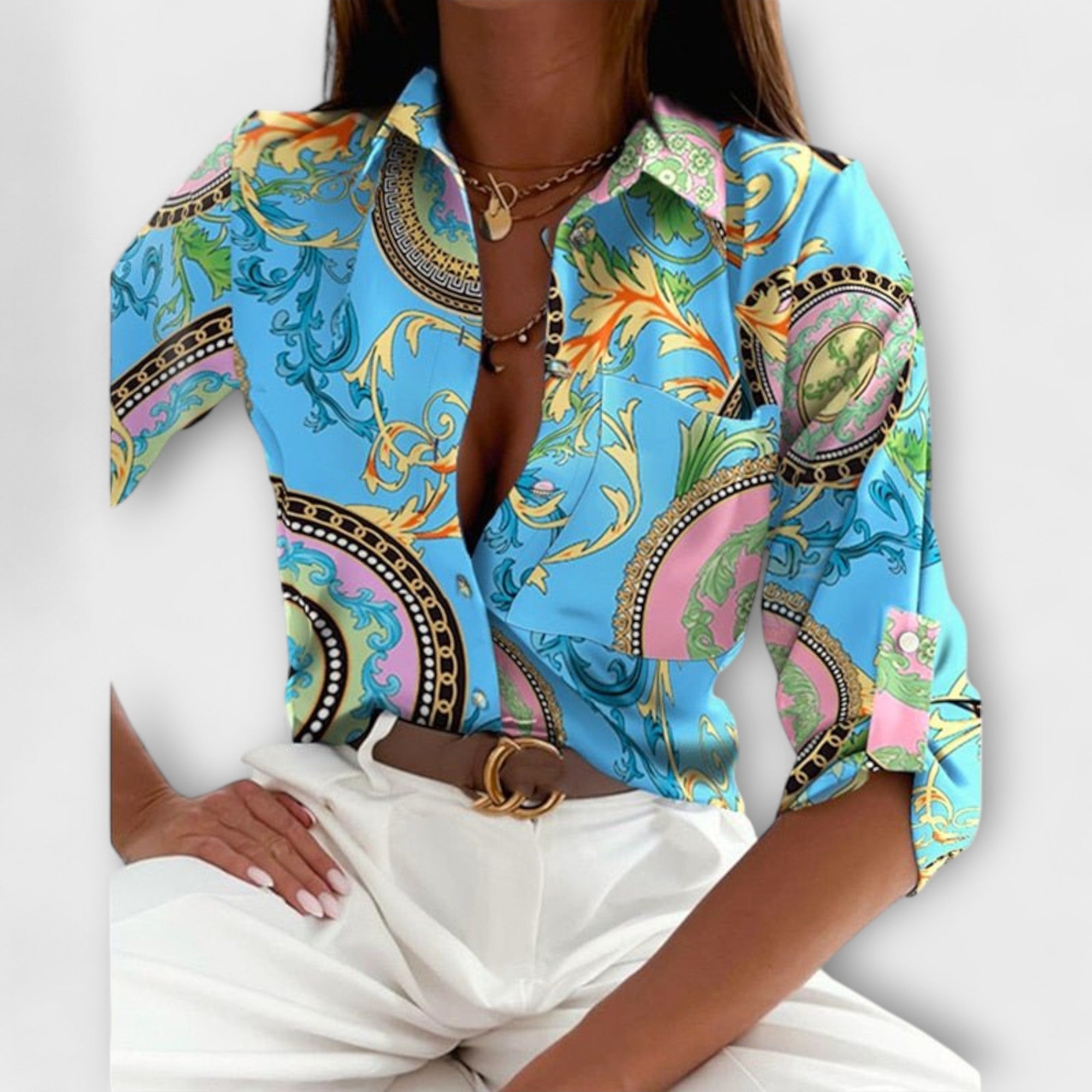 Laura - Blusa con cuello clásico