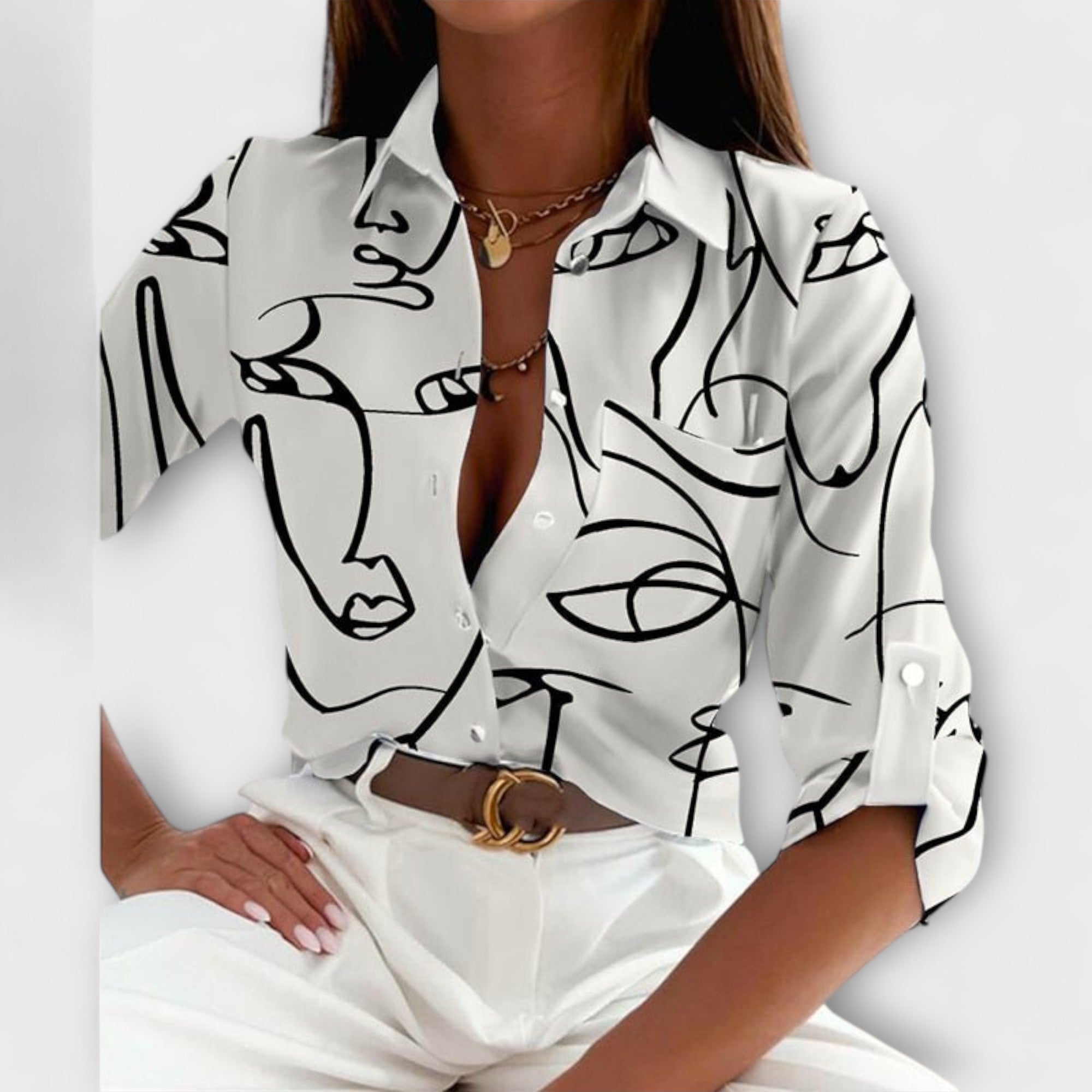 Laura - Blusa con cuello clásico