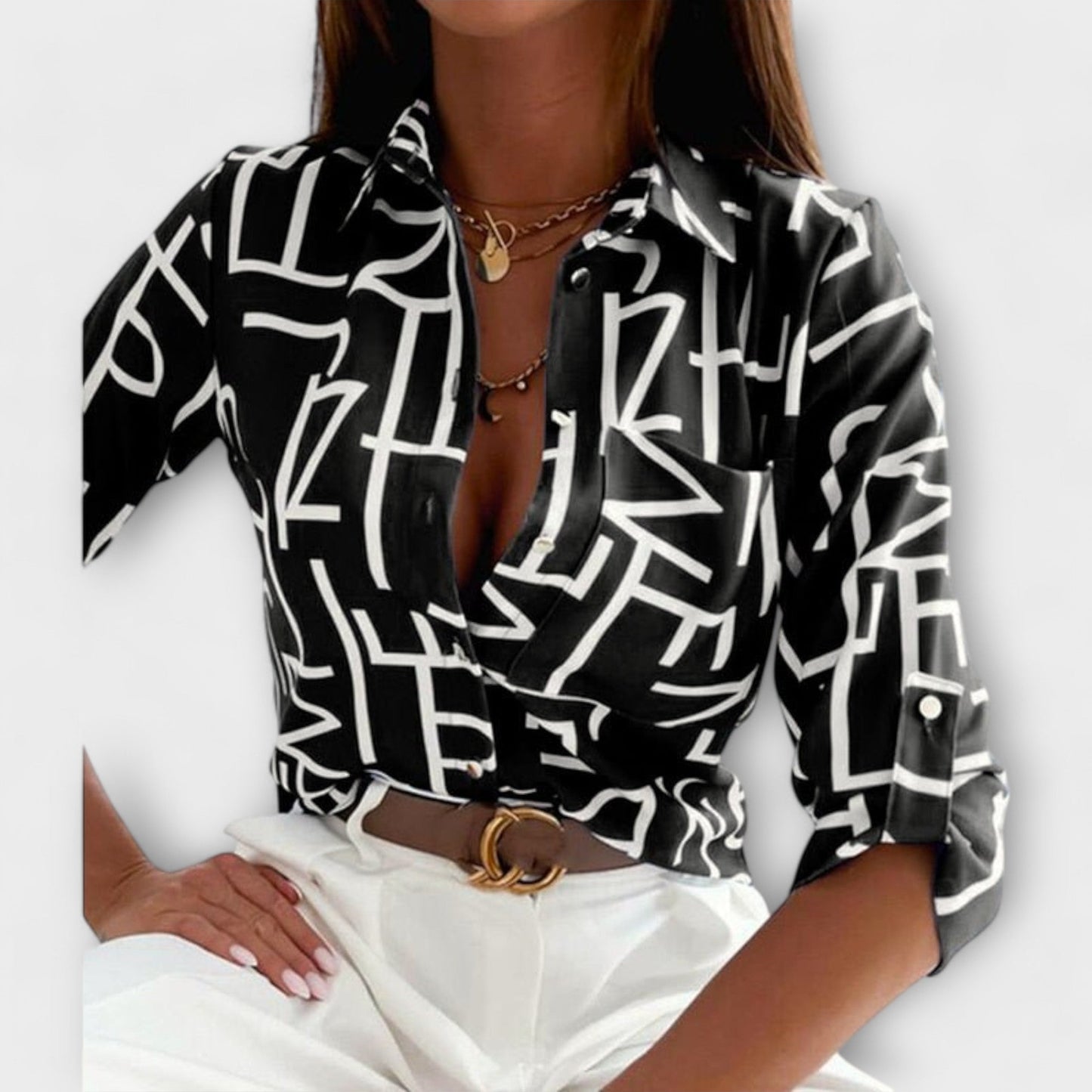 Laura - Blusa con cuello clásico