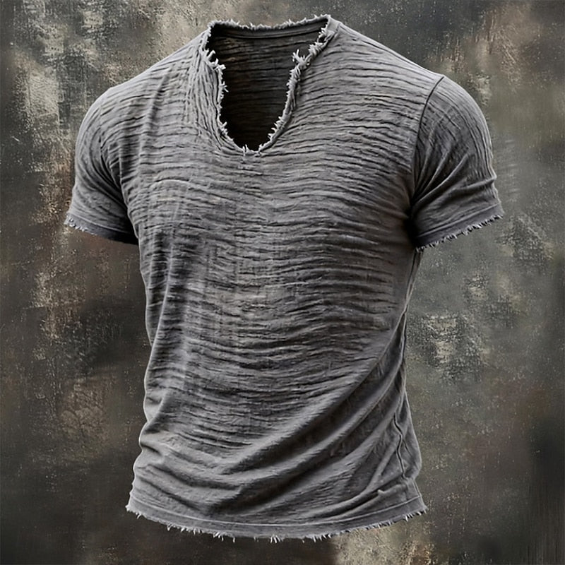 Alex — Camiseta Vintage con Cuello en V